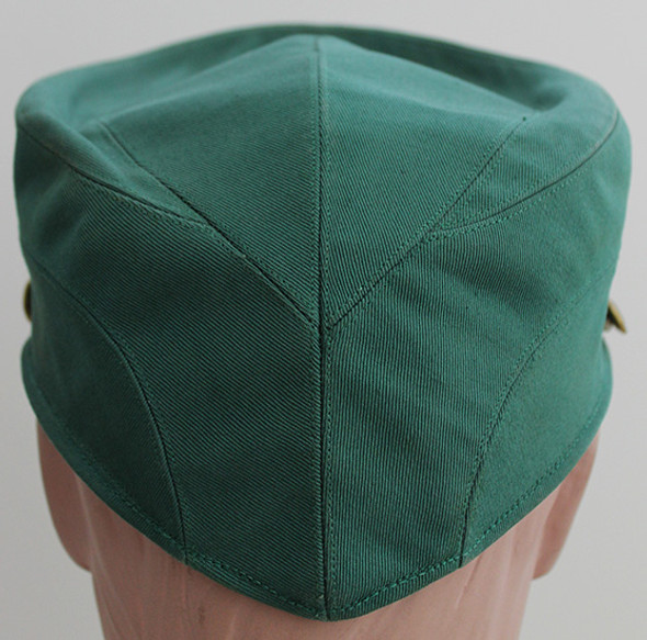 Scarce WWII USMC Women's Reserve Enl. Summer Dress Peppermint Green Visor w/ RARE Sterling Hat Badge