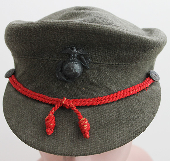 Salty WWII USMC Women's Reserve Winter Undress Visor Cap Named to Rosalie C. McCann of Arizona