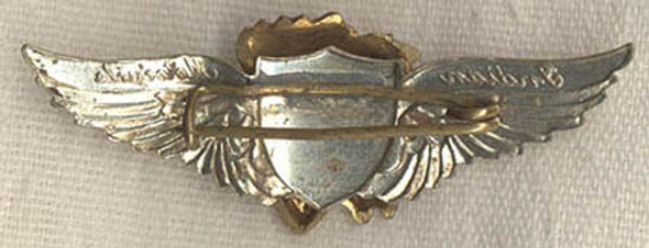 Fantastic 1930s-1940s Indian Motocycle 3-D Wing Badge