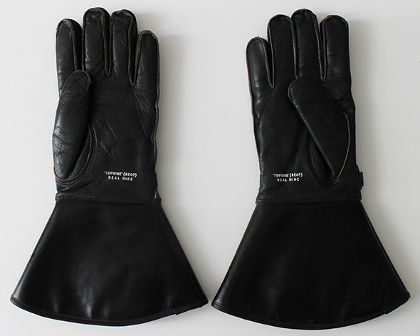 Great Vintage Late 1950's Naugahyde & Leather Motorcycle Gauntlets Made in the United Kingdom