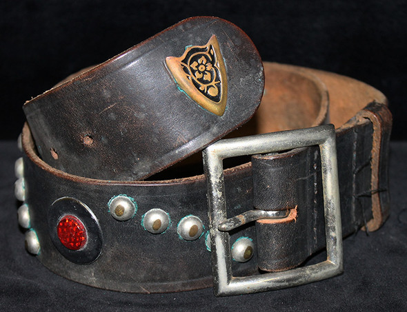 Old 1950's Studded Leather 'Motorcycle' Type Belt