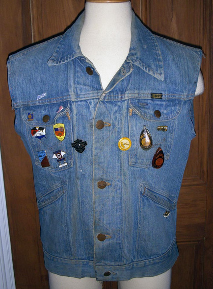 Early 1980s Southern California Motorcycle Association (SCMA) Biker Vest with Pins, Patches S