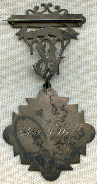 Gorgeous 1885 League of American Wheelman (L.A.W.) 2nd Place Medal to Benjamin S. Webb