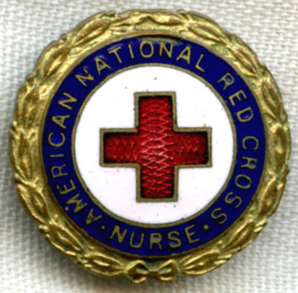 #'ed Circa 1912 American Red Cross Nurse Pin in Gilt Bronze by Bailey, Banks & Biddle (BB&B)
