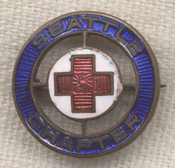 1920's - 1930's Seattle Chapter American Red Cross Member Lapel Pin