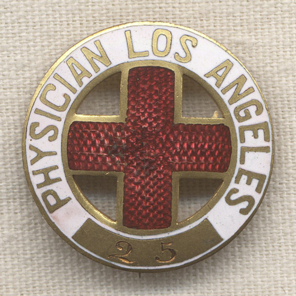 1920s-1930s Los Angeles Physician Badge for American Red Cross