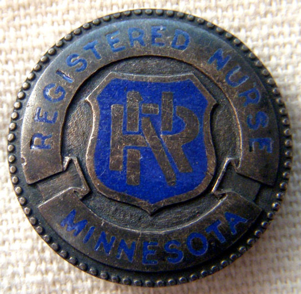 Early Numbered State of Minnesota Registered Nurse Pin in Sterling Silver