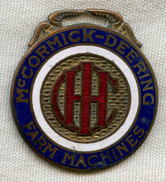 Vintage 1910s-1920s International Harvester Enameled Watch Fob