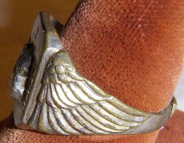 Circa 1935 USMC Devil Dogs WWI Aviation Movie Premium Ring from Quaker Oats