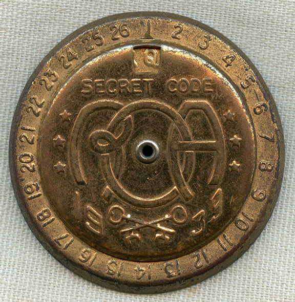 Great 1939 Radio Orphan Annie Decoder Badge "Mysto Matic" from Ovaltine