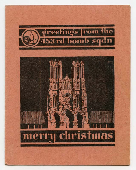 WWII USAAF 453rd Bomb Squadron, 323rd Bomb Group, 9th Air Force Christmas Card from ETO