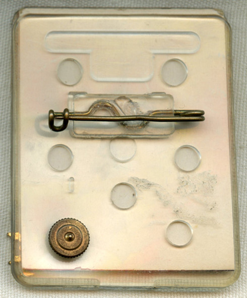 Great 1955 National Aircraft Show Attendee Badge NAA F-100 Super Sabre Project Engineer, F-100 Pin