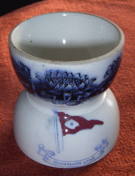 Circa 1880s-1890s Dominion Line Steamship China Double Egg Cup