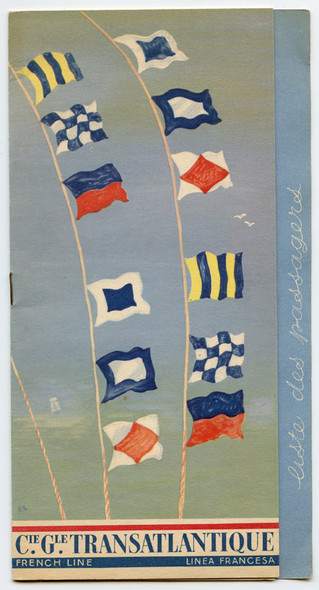 Vintage 1955 Transatlantic Cruise Passenger List for French Line Ship "LIBERTE"