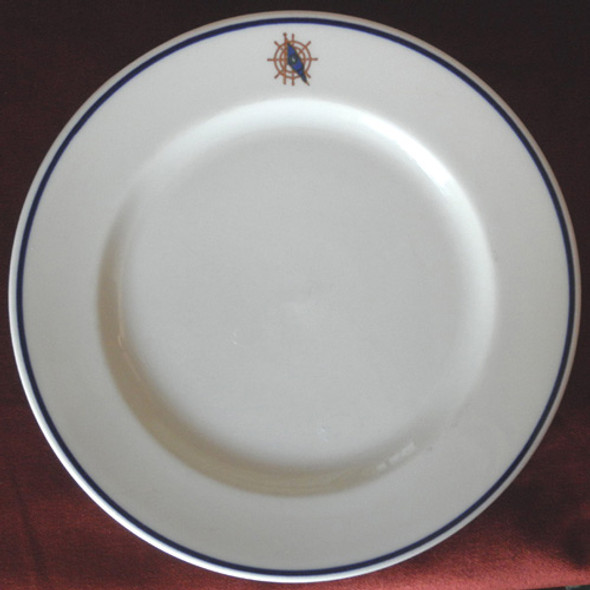BEING RESEARCHED Syracuse Dinner Plate from Unknown Shipping Co. or Yacht Club NOT FOR SALE TIL IDed