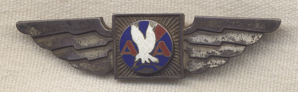 Sterling 1930s American Airlines Stewardess Wing 6th Issue Marked BALFOUR