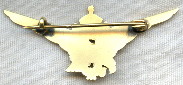 Scarce Circa 1939-1944 Bulgarian Pilot Qualification Wing Badge, Pierced Design