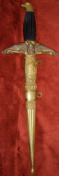 WWII Era Model 1932 Hungarian Air Force Dagger with Pilot Monogram on Scabbard