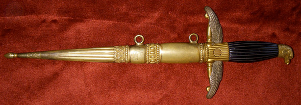 WWII Era Model 1932 Hungarian Air Force Dagger with Pilot Monogram on Scabbard