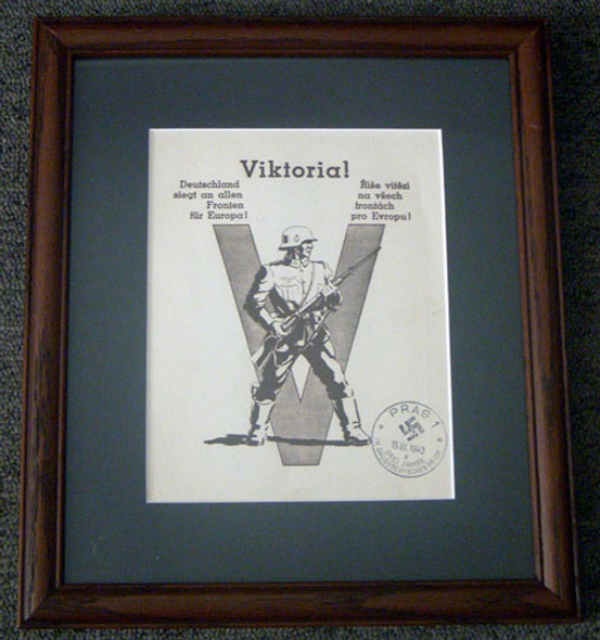 Czech "Victory" (Viktoria) Propaganda Leaflet with March 15, 1942 Postal Stamp