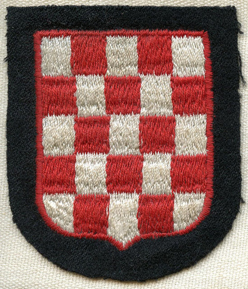 Unused Very Late WWII Waffen - SS Croatian Volunteer Sleeve Shield