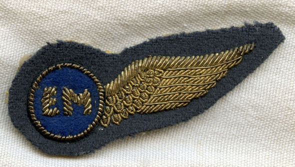 BEING RESEARCHED - WWII Royal Netherlands Navy AF Crew "EM" Wing - NOT FOR SALE TIL IDed