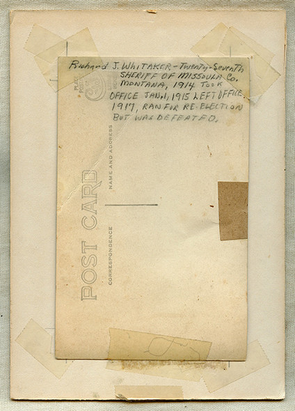 Nice ca 1913 RPPC of Missoula MT City Marshal & Eventual County Sheriff Richard J. Whitaker