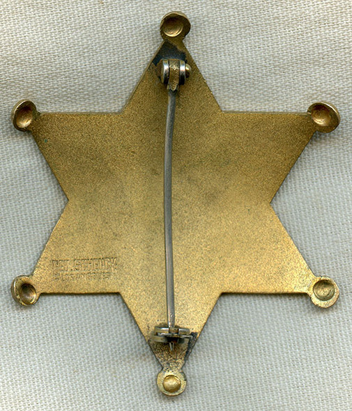 Late 30s - Early 40s Los Angeles Co. Dep Sher A Series Badge Given by Sheriff Gene Biscailuz