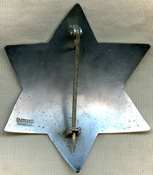Nice 1930s - 40s Oakland Patrol Oakland CA Private Security Patrol Badge by Ed Jones & Co