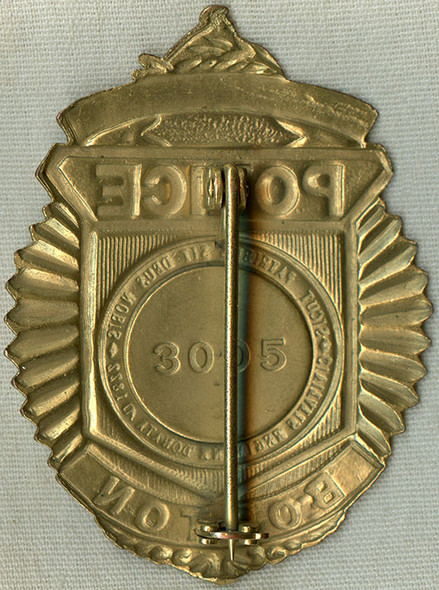 Scarce 1930's Boston, MA Police Lieutenant Badge Series 7, 2nd Type # ing