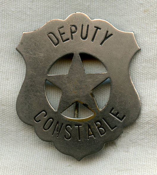 Great Old West ca 1900s - 1910s "Stock" Deputy Constable Circle Cut-Out Star Shield Badge