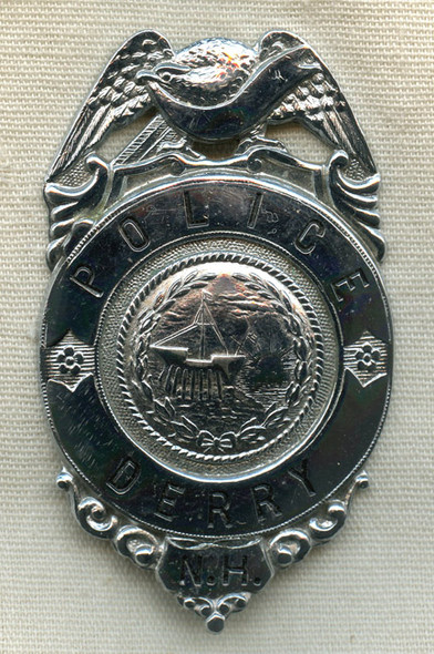 Nice Old 1930s-1940s Derry, New Hampshire Police Badge
