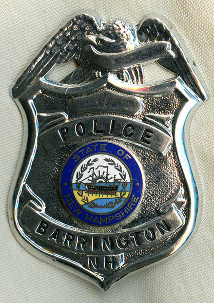 Nice 1970's Barrington, New Hampshire Police Badge