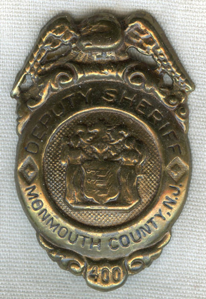 1920s - 1930s Monmouth County New Jersey Deputy Sheriff Badge