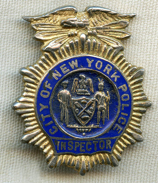 Nice 1930's - 40's New York City Police Dept. Inspector Rank Miniature or Wallet Badge