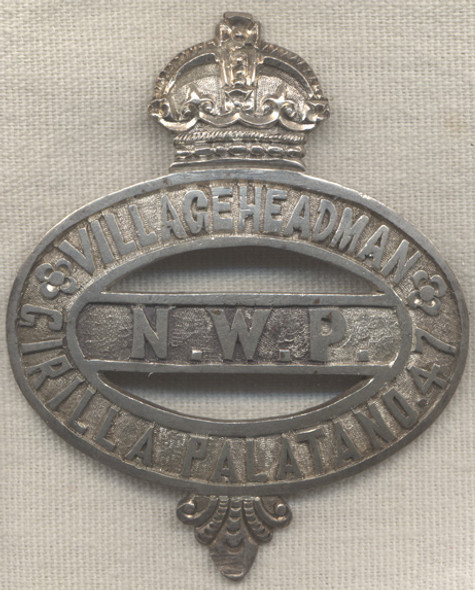 Pre-1967 Silver Northwest Province (Pakistan) Village Headman Badge