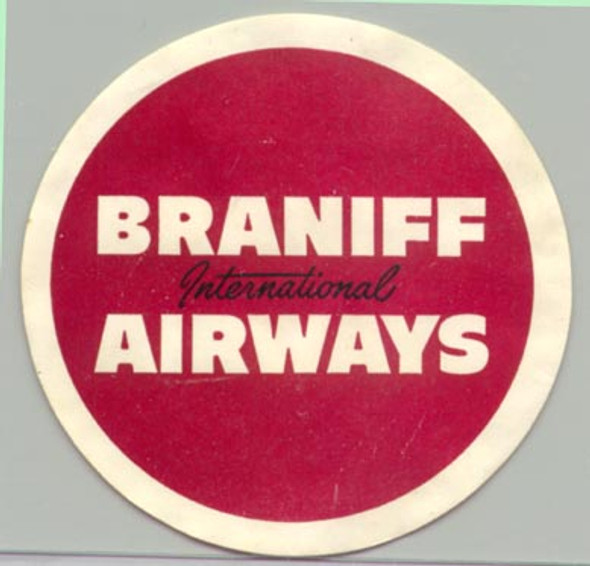 1950s Braniff International Airways Baggage Label