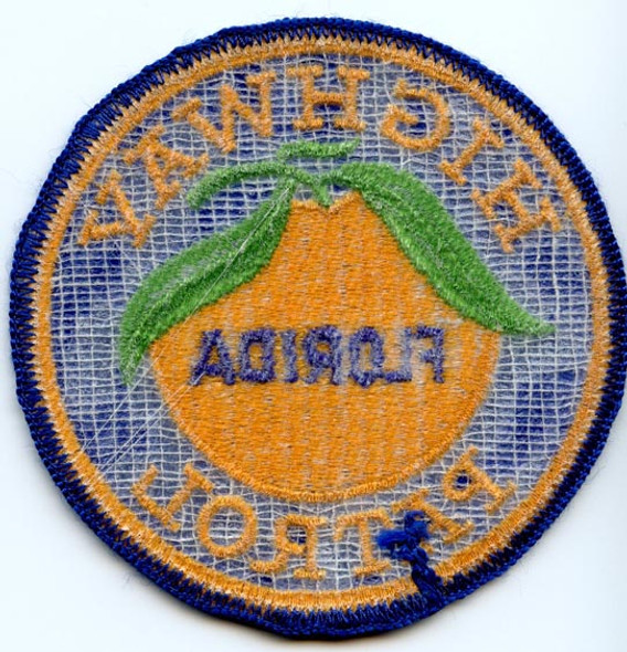 1980's Florida Highway Patrol Patch Embroidered on Cotton