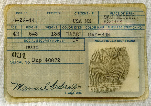 WWII USCG Port of New York Photo ID Issued to a US Customs Clerk