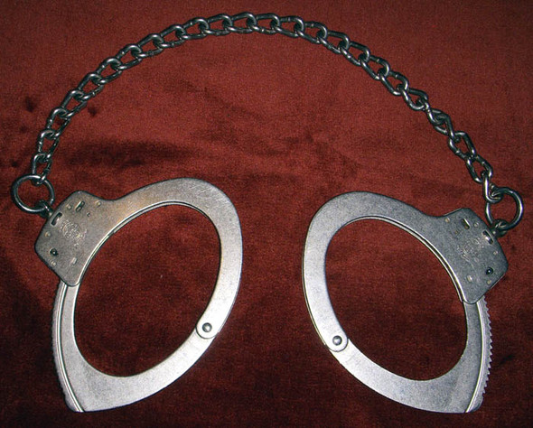 Great Older Smith & Wesson Leg Shackles Marked PCSD (Pinal Co. Arizona Sheriff Dept.)