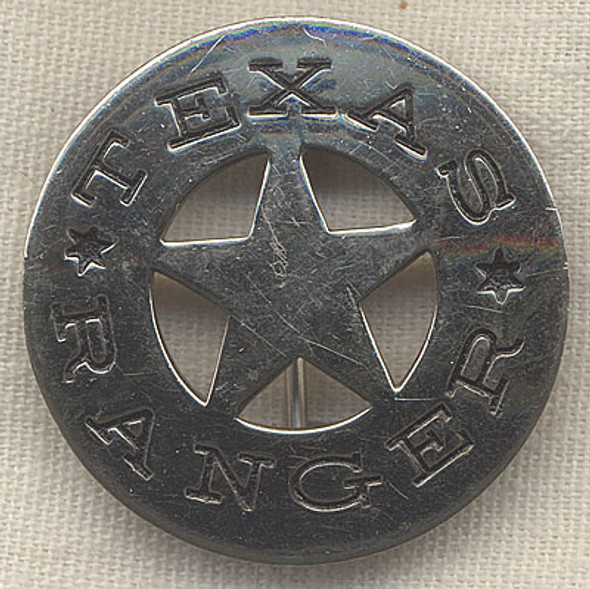 Fabulous & Extremely Rare Iconic ca 1900 Texas Ranger Circle Star Badge