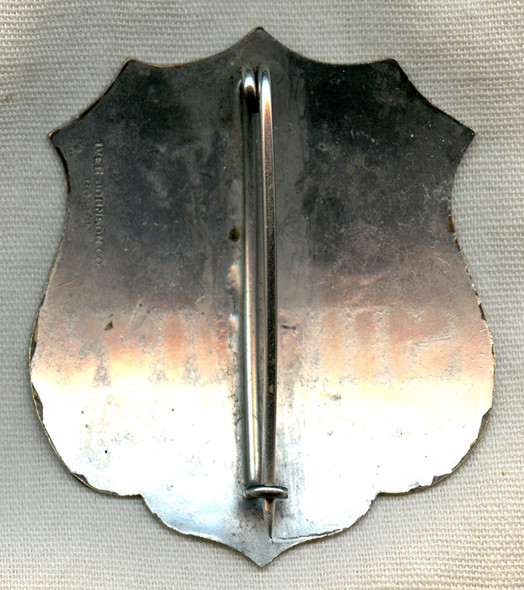 1880s-1890s "Old West" Stock Deputy Sheriff Shield Badge by Gun Maker Iver Johnson