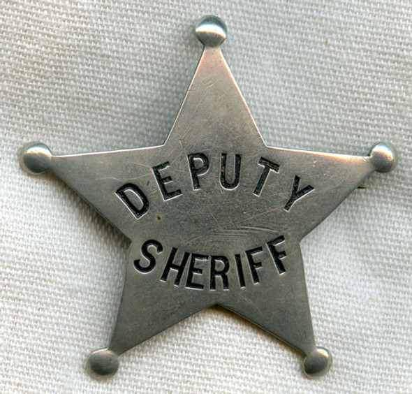 Great Circa 1880s - 1890s Old West Deputy Sheriff 5 Point Star Badge