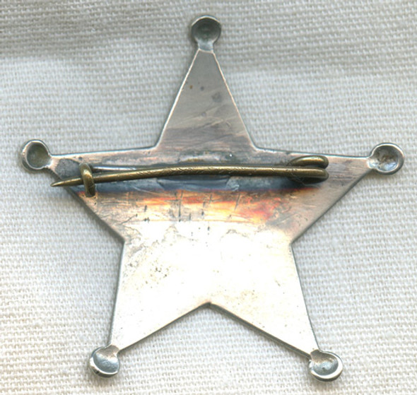 Great Circa 1880s - 1890s Old West Deputy Sheriff 5 Point Star Badge