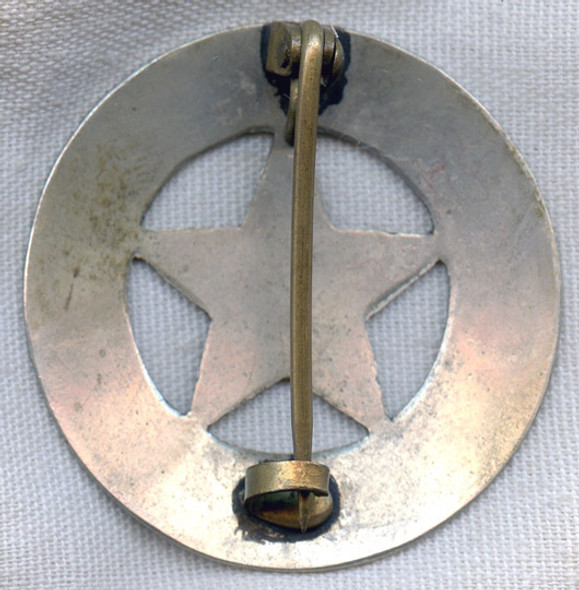 Great 1870s - 1880s Old West Constable Circle Star Badge with "The Look"