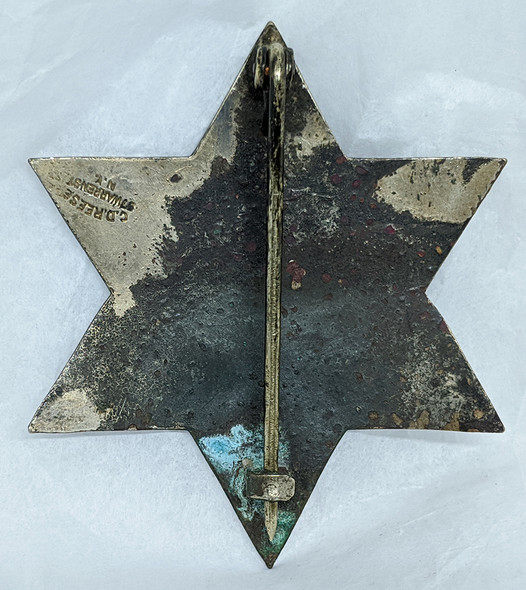 Great ca 1900 Old West City Marshal "Stock" 6-Point Star Badge by C.D. Reese
