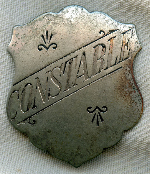 Beautiful Old Ca. 1900 'Stock' Constable Shield. Nice Maker Mark!!