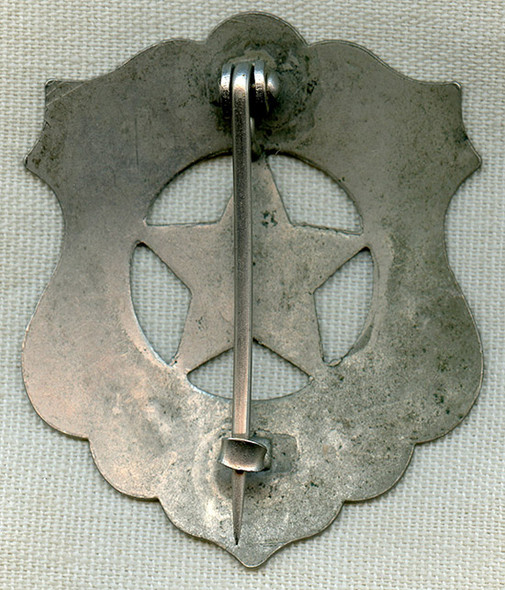 Nice Iconic 1890's - 1900's Stock Western Deputy Sheriff Circle Star Cut Out Shield Badge
