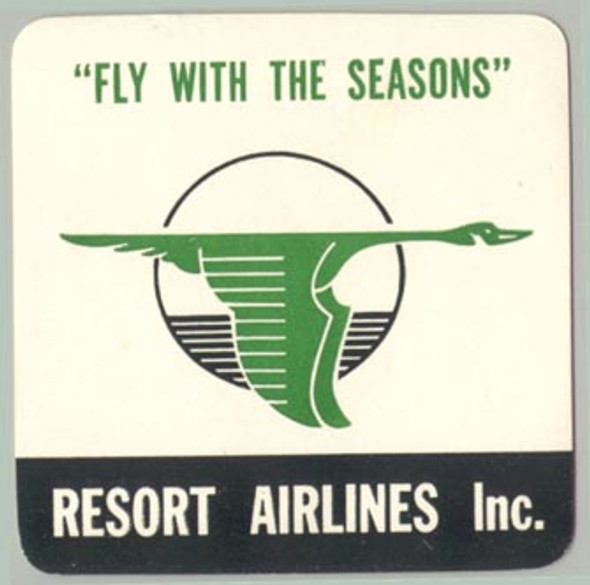 1950s Resort Airlines Baggage Label