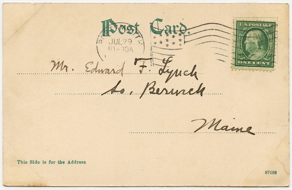 Circa 1906-1907 Postcard of Portsmouth High School, Portsmouth, New Hampshire in Winter